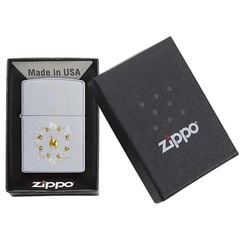 Zippo Mạ Satin Khắc Vòng Tròn Lửa Z47