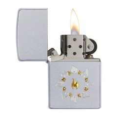 Zippo Mạ Satin Khắc Vòng Tròn Lửa Z47