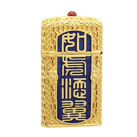 Zippo Slim Bọc Lưới Vàng Ốp Hình Mãnh Hổ Tung Cánh ZN171
