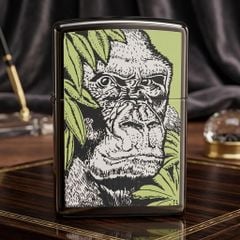 Zippo Sơn Hình Chú Đười Ươi – Đời IX La Mã (1993) – Họa Tiết Town & Country Sinh Động C222