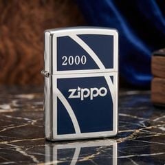 Zippo 1999 Logo Sơn Đổ Màu – Mạ Bạc Silver Plated - Bản Sưu Tầm Hiếm C114