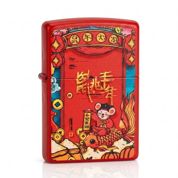 Zippo Sơn Chủ Đề Chúc Mừng Năm Tý ZN239