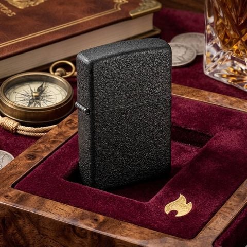 Bật lửa zippo chính hãng sơn mài đen ZT24