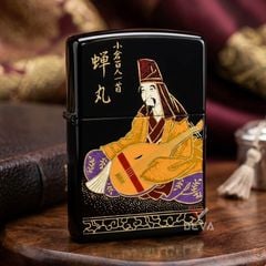 Zippo 1997 Sơn Mài Nhật Bản (Urushi) – Hình Tượng Thi Nhân Semimaru C55