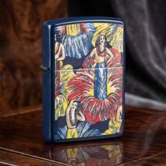 Zippo Sơn Mài Hình Cô Gái – Đời XII La Mã (1996) – Nghệ Thuật Hội Họa Phương Đông C41