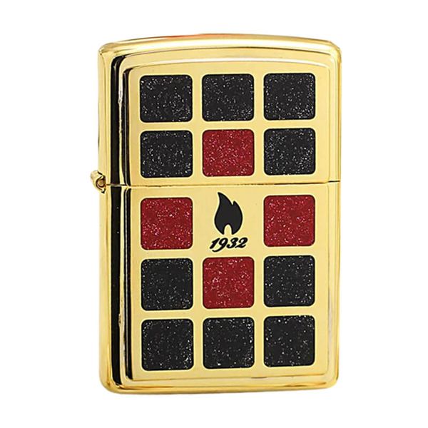 Zippo Dán Emblem Ô Vuông Sơn Nhũ ZN205