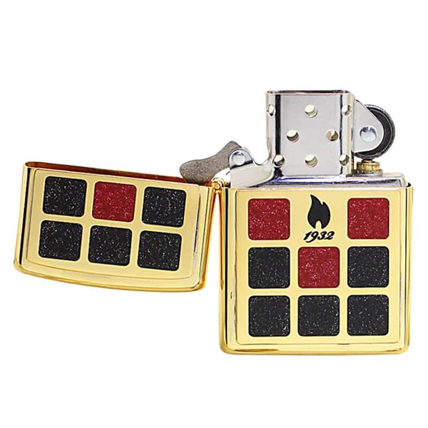 Zippo Dán Emblem Ô Vuông Sơn Nhũ ZN205