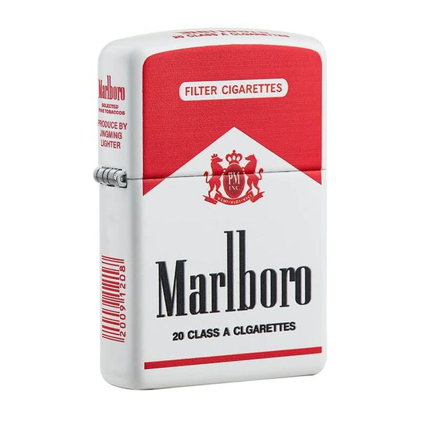 Zippo xuất Nhật Sơn Trắng In Chủ Đề Marlboro ZN355