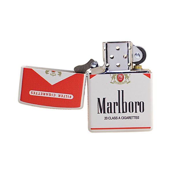 Zippo xuất Nhật Sơn Trắng In Chủ Đề Marlboro ZN355
