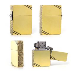 Zippo tái bản 1935 chặt góc cạnh hoa văn gõ búa ZN309
