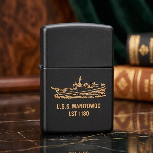 Zippo 1996 Hải Quân Mỹ U.S.S. Manitowoc (LST-1180)  Bản Sưu Tầm Quân Sự Chính Hãng C37
