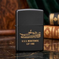 Zippo 1996 Hải Quân Mỹ U.S.S. Manitowoc (LST-1180)  Bản Sưu Tầm Quân Sự Chính Hãng C37
