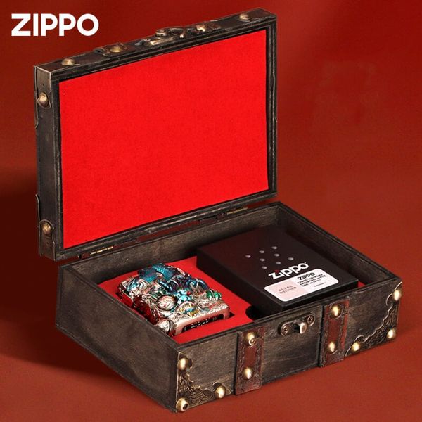 Zippo Vỏ Dày Ốp Nổi Thanh Long Hỏa Phụng ZN192