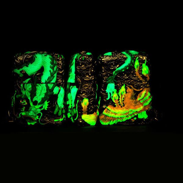 Zippo Vỏ Dày Ốp Nổi Thanh Long Hỏa Phụng ZN192