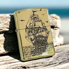 Zippo Khắc CNC Chủ Đề Thuyền Buồm ZK126
