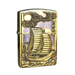 Zippo Amror Khắc Nổi Thuyền Cổ Thuận Buồm Xuôi Gió ZD09
