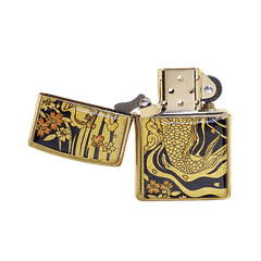 Zippo Gắn Tranh Ukiyo-e Cá Chép Trong Đầm Nước ZN217