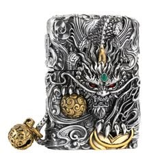 Zippo Ốp Tượng Tỳ Hưu Một Sừng May Mắn ZN142