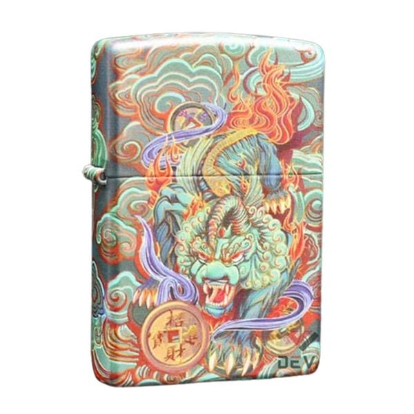 Zippo Sơn 5 Mặt Hình Tỳ Hưu May Mắn ZN45