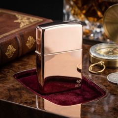 Zippo Vàng Hồng Trơn Bóng Rose Gold ZT12