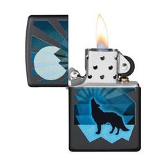 Zippo Sơn Chủ Đề Chó Sói Và Mặt Trăng Wolf AND Moon Design Z10