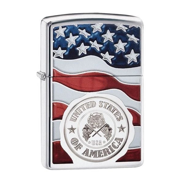 Zippo Sơn Con Tem Cờ Mỹ America Stamp On Flag Z146