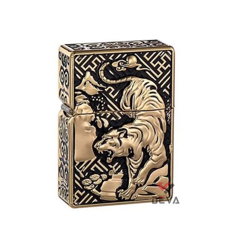 Bật lửa xăng đá chính hãng Zorro bọc vỏ dày ốp hình Hổ núi Z-KJ1016
