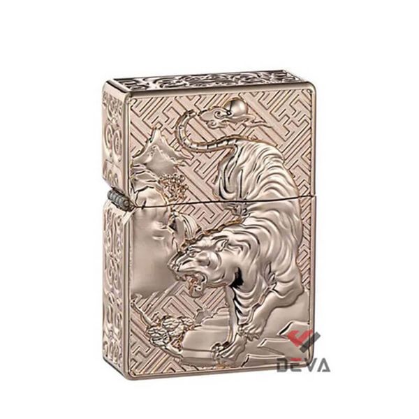 Bật lửa xăng đá chính hãng Zorro bọc vỏ dày ốp hình Hổ núi Z-KJ1016