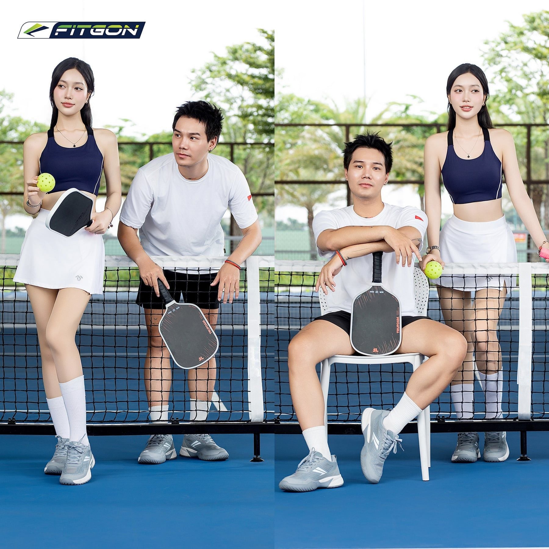 Giày Pickleball Nam FITGON Urban Court Greyshift 
