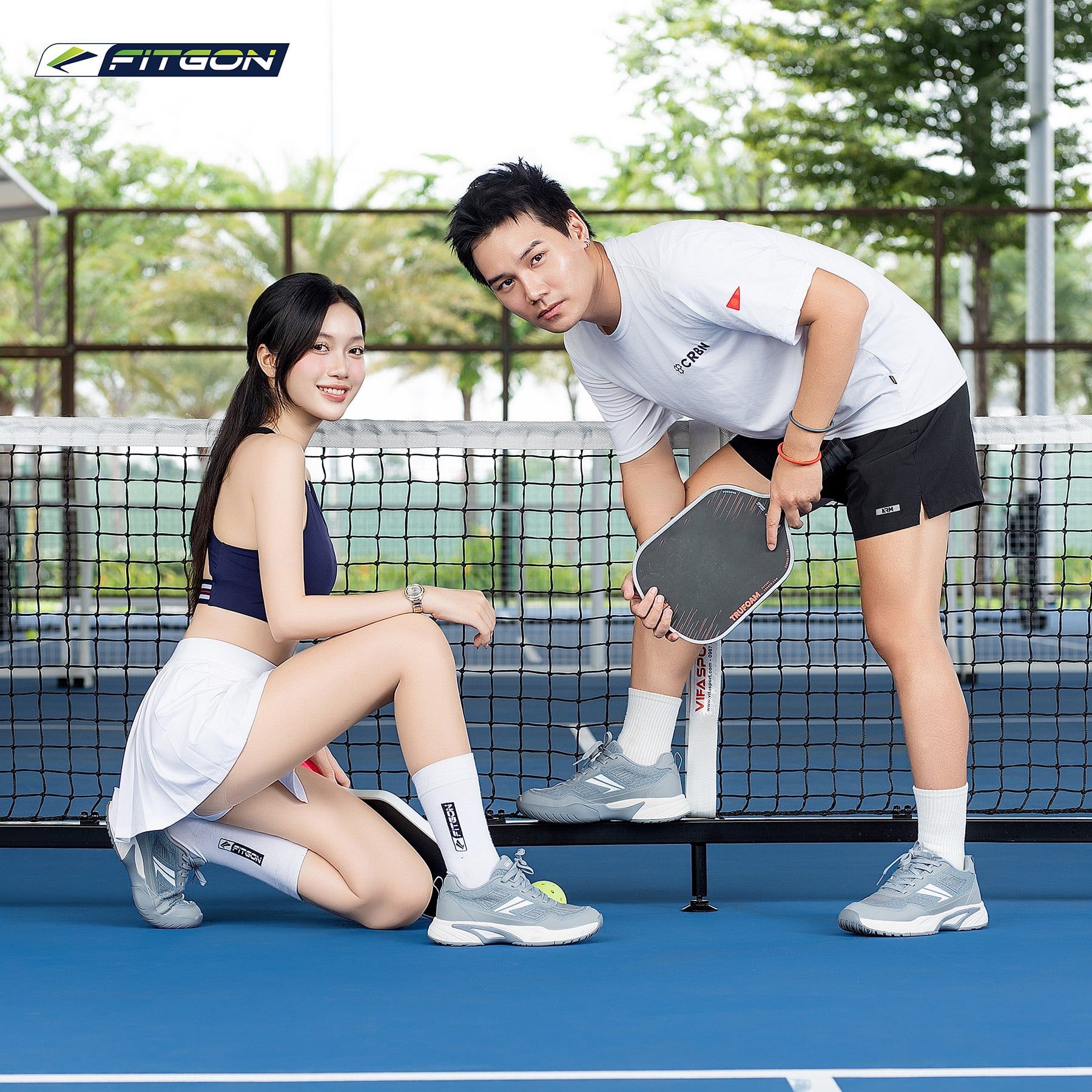  Giày Pickleball Nam FITGON Urban Court Greyshift 