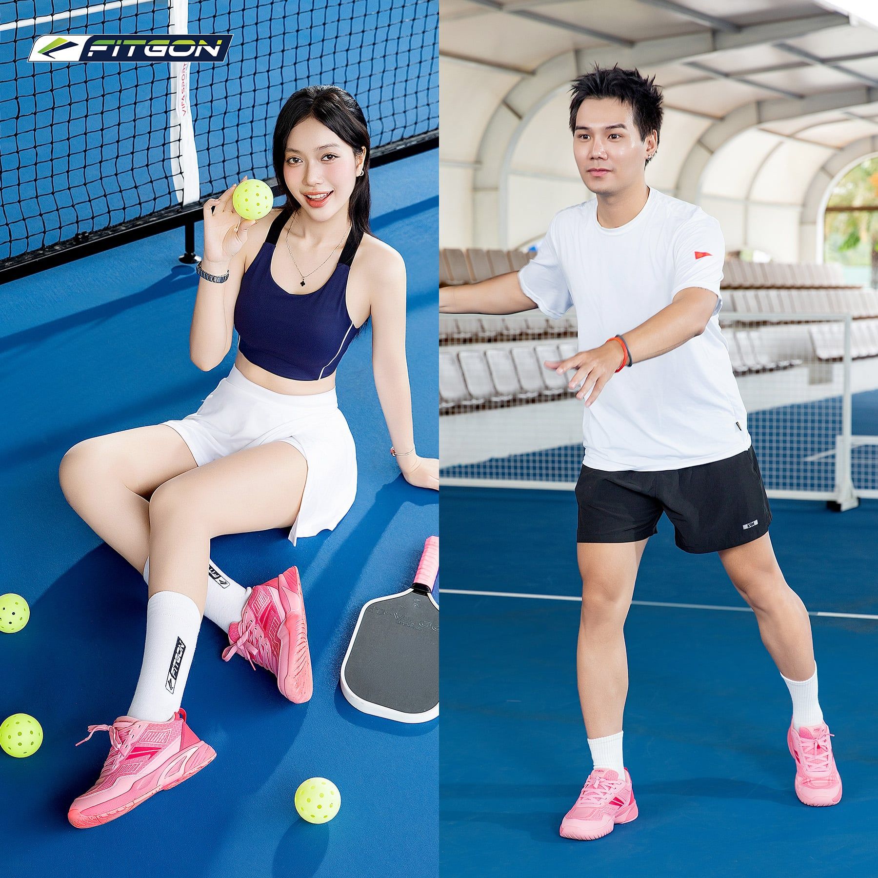  Giày Pickleball FITGON Urban Court PinkCloud 