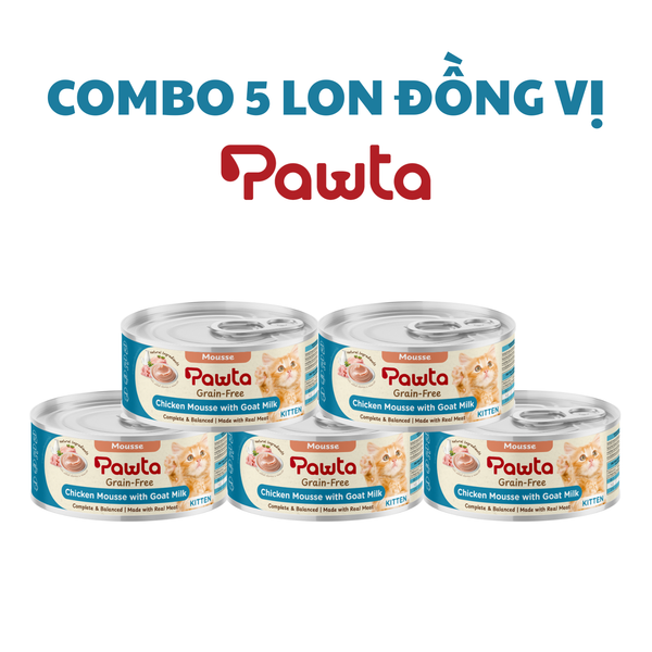 Pate PAWTA Lon cho Mèo con (Vị Thịt Gà xay mịn & Sữa Dê)