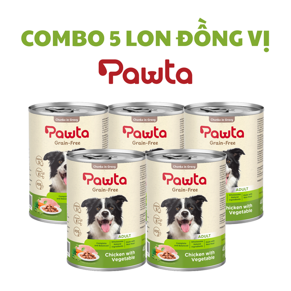 Pate PAWTA Lon cho Chó (Vị Thịt Gà & Rau Củ)