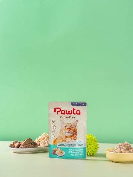Pate PAWTA Gói cho Mèo (Vị Thịt Gà & Gan Gà)