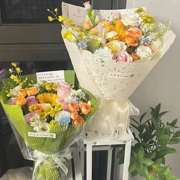 (Tập 5 Tờ) Giấy gói hoa - Giấy xé xơ dừa cao cấp - Gói hoa tươi, hoa sáp - Khổ 50x70cm