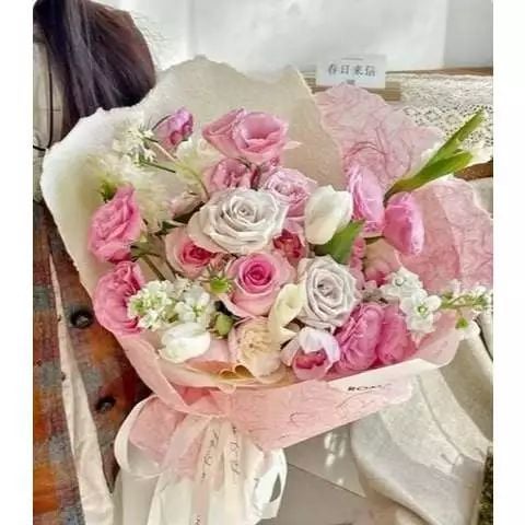 (Tập 5 Tờ) Giấy gói hoa - Giấy xé vân đá nhăn cao cấp - Dùng gói hoa, gói quà - Khổ 58x58cm
