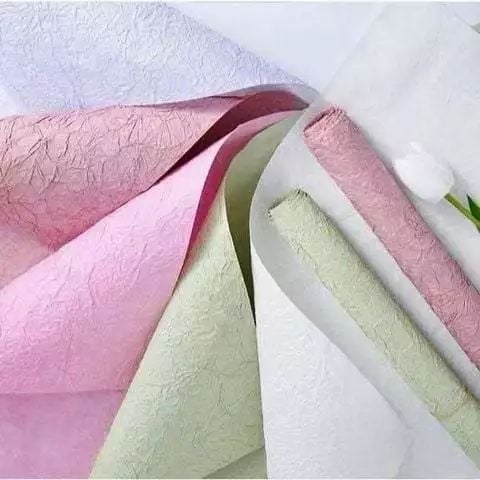 (Tập 5 Tờ) Giấy gói hoa - Giấy xé vân đá nhăn cao cấp - Dùng gói hoa, gói quà - Khổ 58x58cm