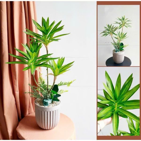 Cây giả - Cây thuỷ trúc cao cấp 1 nhánh và 3 nhánh - Chất liệu vải phủ bóng - Decor Trang trí nhà cửa