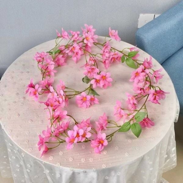 Hoa giả - Dây hoa nhài dại 1,8 mét - Chất liệu vải lụa - Treo tường, Trang trí nhà cửa, Sự kiện, Tiệc cưới