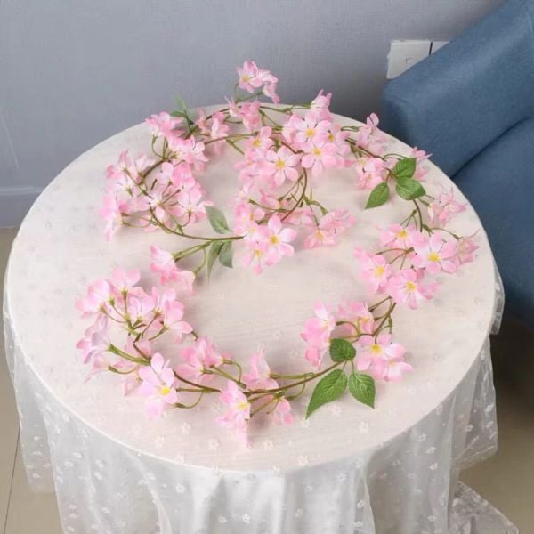 Hoa giả - Dây hoa nhài dại 1,8 mét - Chất liệu vải lụa - Treo tường, Trang trí nhà cửa, Sự kiện, Tiệc cưới