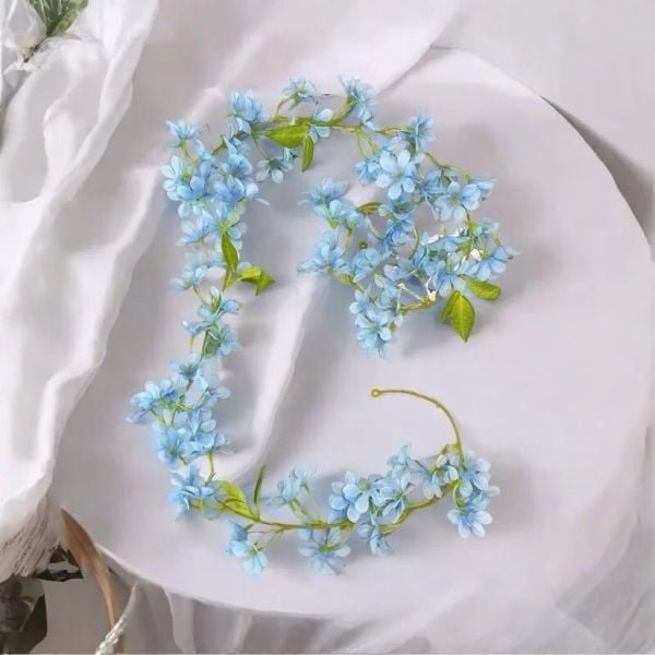 Hoa giả - Dây hoa nhài dại 1,8 mét - Chất liệu vải lụa - Treo tường, Trang trí nhà cửa, Sự kiện, Tiệc cưới