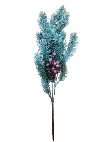 [ 1 CÀNH CÓ TRÊN 50 NHÁNH ] Cành thông giả trang trí Noel - Kèm quả châu đỏ, quả thông - Phụ kiện decor Giáng Sinh