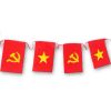 Cờ đỏ Sao Vàng- Lá cờ Tổ Quốc, dây cờ sao vàng in 2 mặt - Chất liệu vải phi bóng - Decor Trang trí lễ kỉ niệm, lễ hội