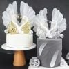 Set 2 con Thiên Nga bằng nhựa - Màu Vàng, Bạc - Decor Trang trí bánh sinh nhật, tráp cưới hỏi