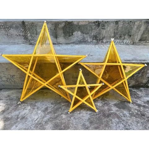 (Combo 5 chiếc, 10 chiếc) Đèn ông sao truyền thống, Đèn ông sao không viền - Decor Trang Trí Trung Thu loại đẹp
