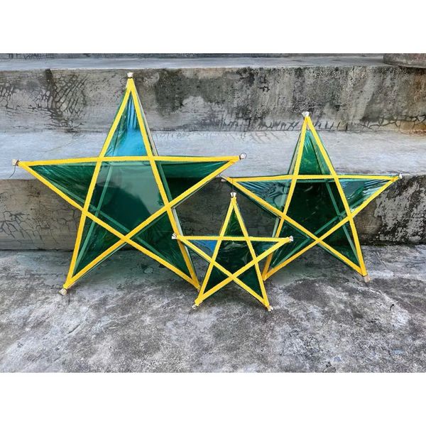 (Combo 5 chiếc, 10 chiếc) Đèn ông sao truyền thống, Đèn ông sao không viền - Decor Trang Trí Trung Thu loại đẹp