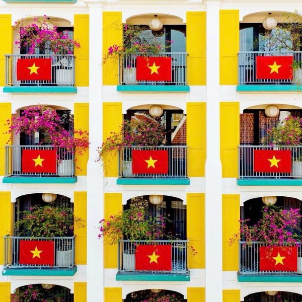 Cờ đỏ Sao Vàng- Lá cờ Tổ Quốc, dây cờ sao vàng in 2 mặt - Chất liệu vải phi bóng - Decor Trang trí lễ kỉ niệm, lễ hội
