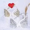 Set 2 con Thiên Nga bằng nhựa - Màu Vàng, Bạc - Decor Trang trí bánh sinh nhật, tráp cưới hỏi