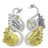 Set 2 con Thiên Nga bằng nhựa - Màu Vàng, Bạc - Decor Trang trí bánh sinh nhật, tráp cưới hỏi