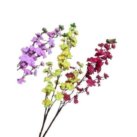 Hoa giả - Cành hoa đào 95cm - Chất liệu vải lụa, Cắm lọ hoa trang trí Tết, Decor không gian trang trí nhà cửa